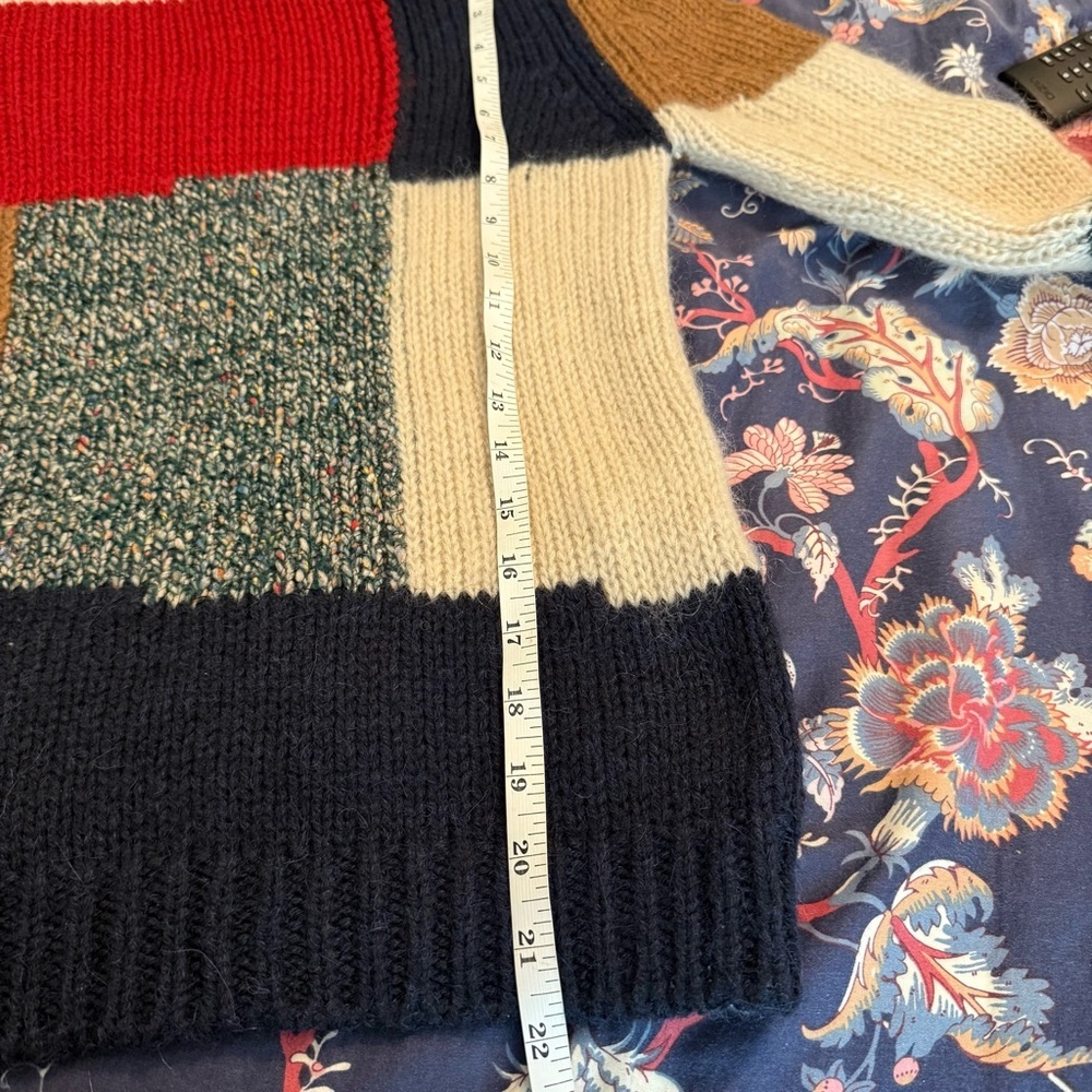 Vanessa Bruno Athe Patchwork Knit Pullover Turtle… - image 9